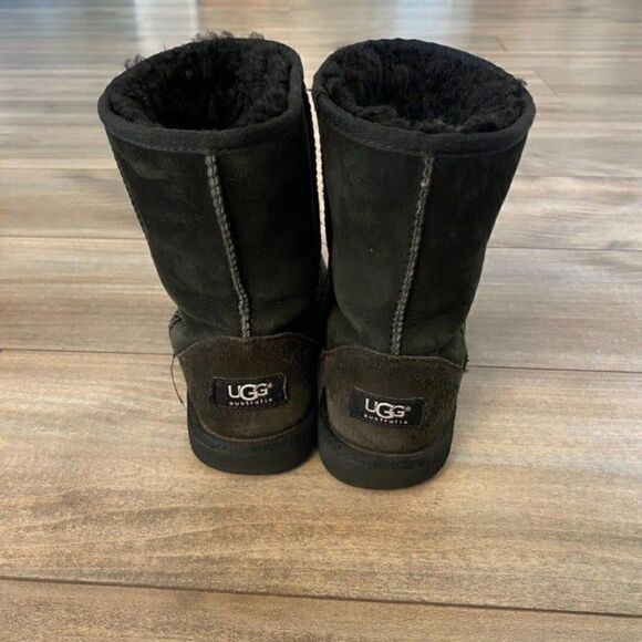 Ugg Black Mid Fur Lined Boots Women 5‎ - Picture 4 of 7
